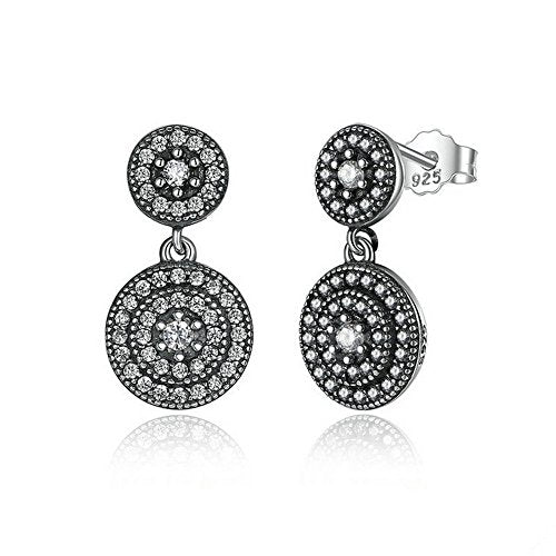 PAHALA 925 Sterling Silver Radiant Crystal Pendant Party Wedding Earring