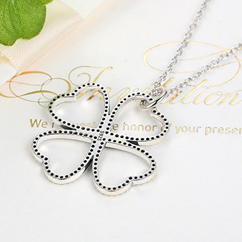 PAHALA 925 Sterling Silver Petals of Love with Crystals Clear CZ Pendant Necklace