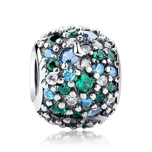 PAHALA 925 Strling Silver Mixed Colorful Crystals Bead Charm