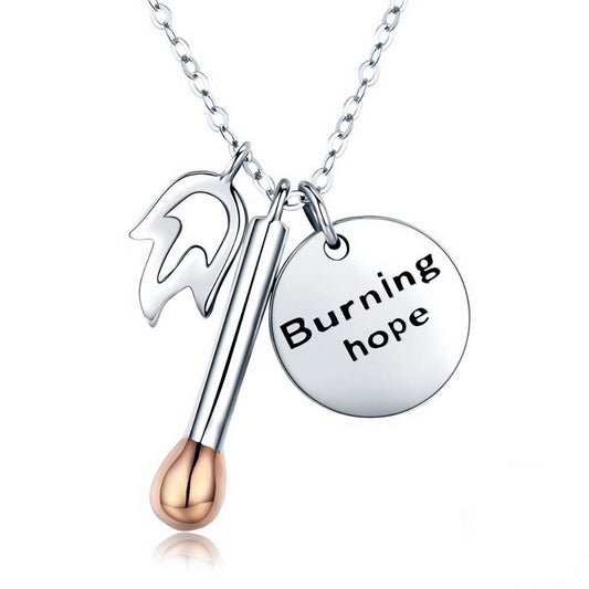 PAHALA 925 Sterling Silver Romantic Sparks Love Fire Pendant Necklace