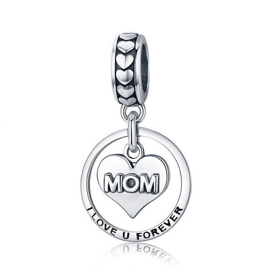 PAHALA 925 Strling Silver Mom I Love You Forever Pendant Charms