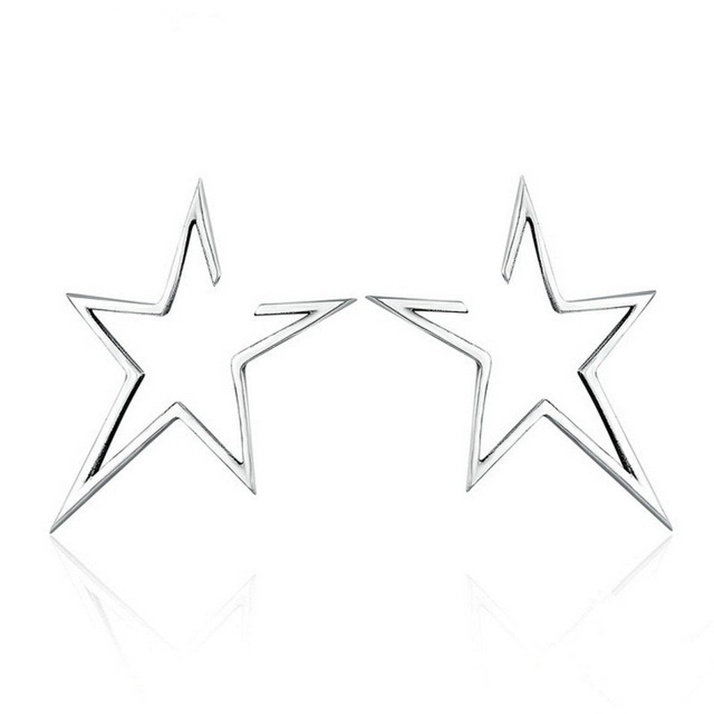 PAHALA 925 Sterling Silver Super Star Party Wedding Stud Earrings