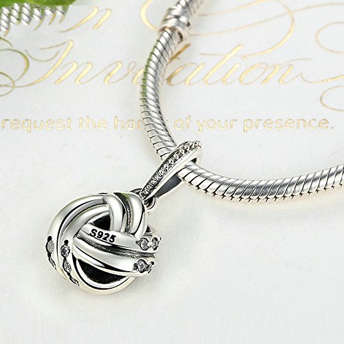 PAHALA 925 Strling Silver Ball Shaped Weave with Crystals Charms Pendant Fit Bracelets Necklace