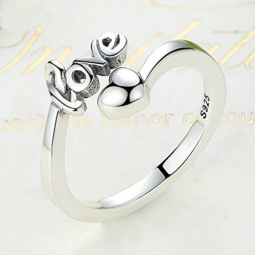 PAHALA 925 Sterling Silver I Love You Heart Weeding Party Ring
