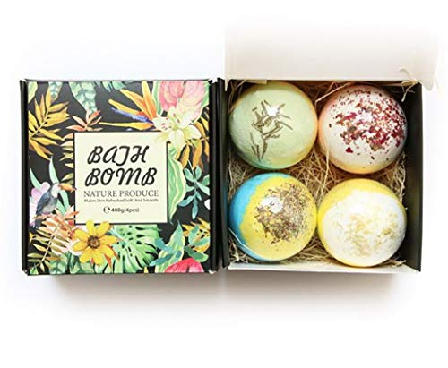 PAHALA Bath Bombs Gift Set With Natural Essential Oils Perfect for Bubble Spa 3.5 ounces