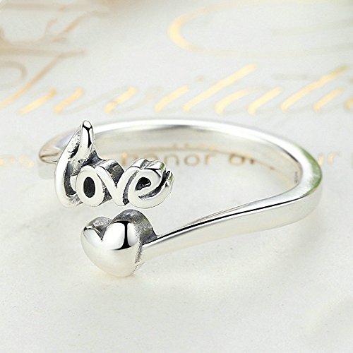 PAHALA 925 Sterling Silver I Love You Heart Weeding Party Ring