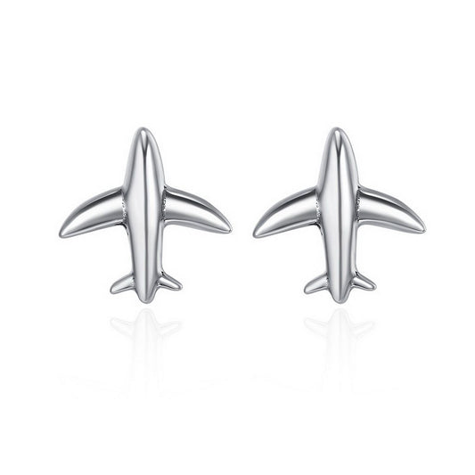 PAHALA 925 Sterling Silver Romantic Airplane Sky Stud Earrings
