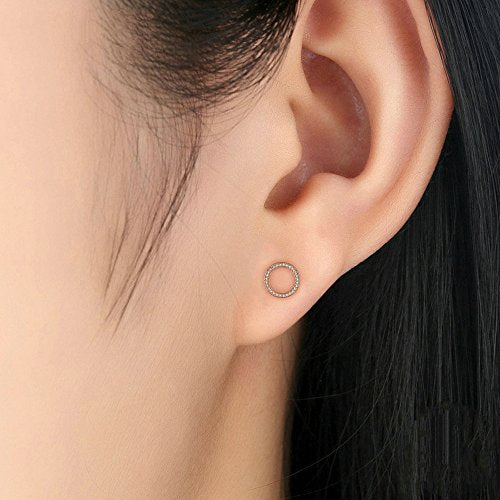 PAHALA 925 Sterling Silver Rose Crystal Party Wedding Stud Earring