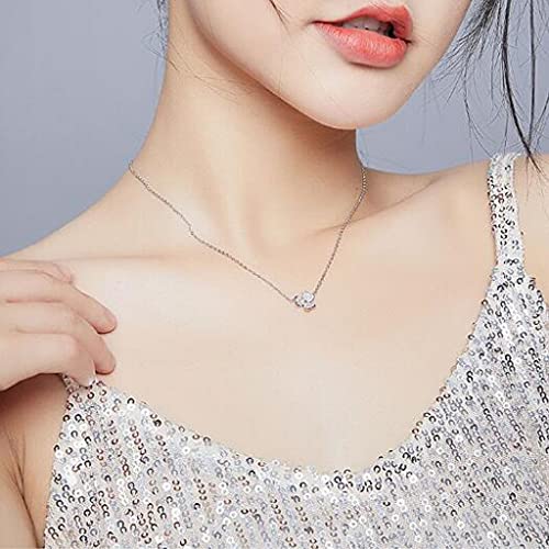 PAHALA 925 Sterling Silver Smooth Clover Crystals Necklace Pendant Wedding Necklace