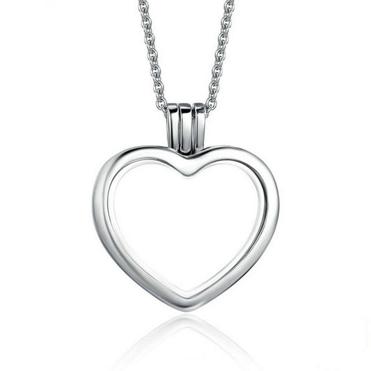 PAHALA 925 Sterling Silver Memories Heart Pendant Necklace
