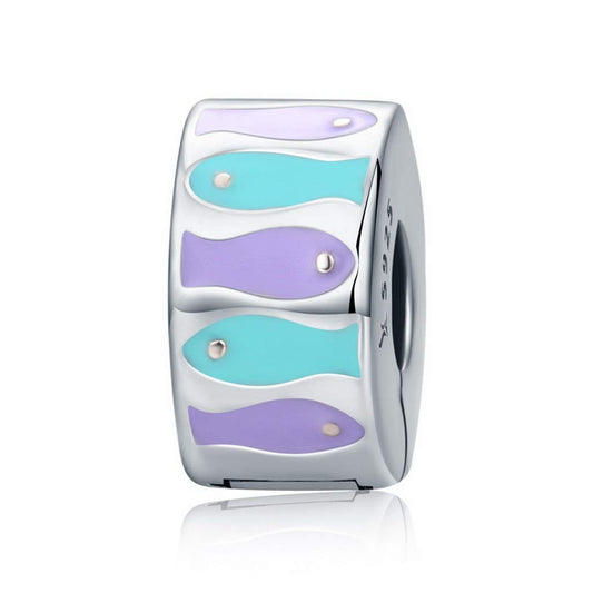 PAHALA 925 Strling Silver Spring Collection Stackable Colorful Fish Charms