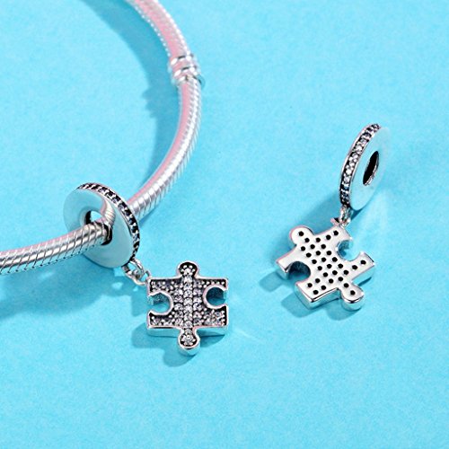 PAHALA 925 Sterling Silver Puzzle with Crystals Charm Bead