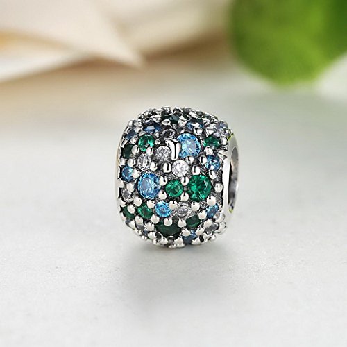 PAHALA 925 Strling Silver Mixed Colorful Crystals Bead Charm