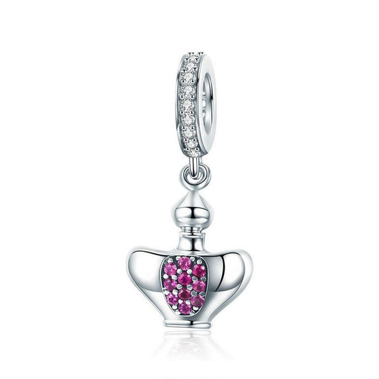 PAHALA 925 Strling Silver My Favorite Perfume with Crystals Pendant Charm Bead