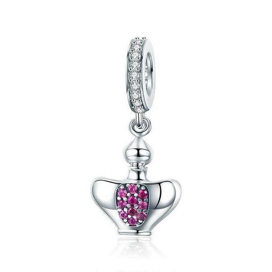 PAHALA 925 Strling Silver My Favorite Perfume with Crystals Pendant Charm Bead