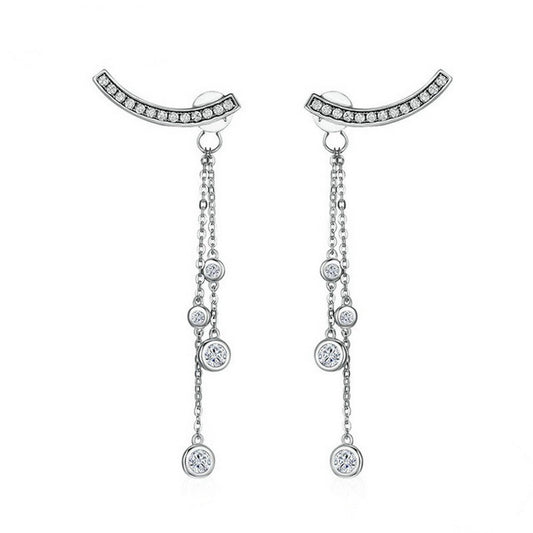 PAHALA 925 Sterling Silver Love T Bar Freshwater Pearl Party Wedding Drop Earrings