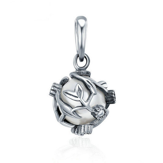 PAHALA 925 Sterling Silver Romantic Vines Leaves Love Charm Bead