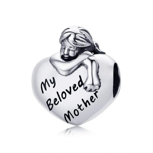PAHALA 925 Strling Silver My Beloved Mother Baby Girl Charms