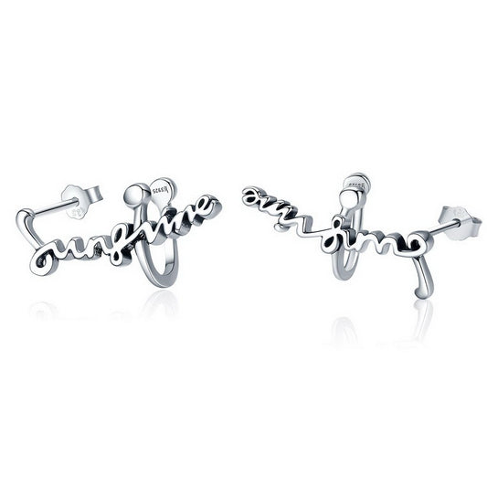 PAHALA 925 Sterling Silver Sunshine Love Stud Earrings