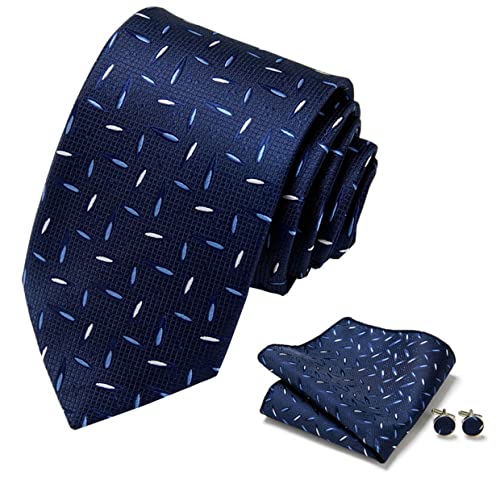 PAHALA Mens Fashion Necktie Cufflinks Pocket Square Set Box