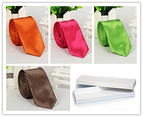 PAHALA Mens Fashion 4 Color Necktie Mix Jacquard Woven Skinny Tie Box
