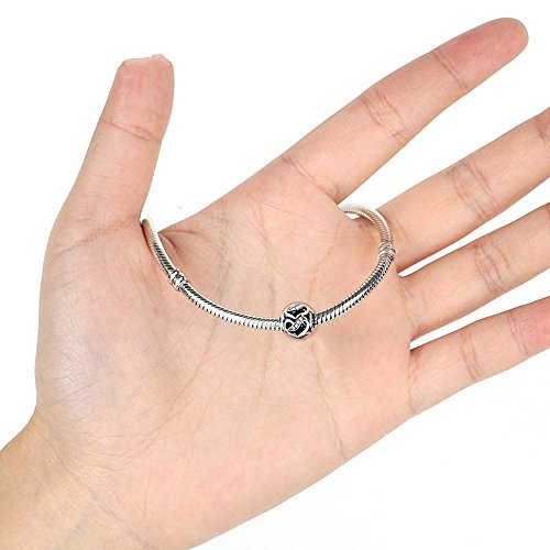 PAHALA 925 Sterling Silver Openwork Ribbons Love Charms Fit Bracelets Necklace