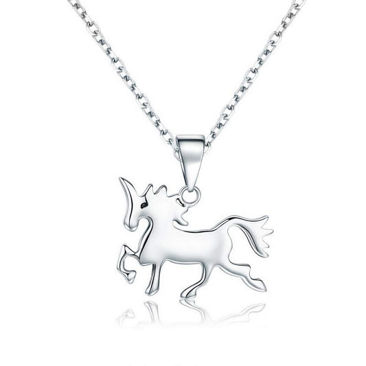 PAHALA 925 Sterling Silver Cute Horse Love Pendant Necklace