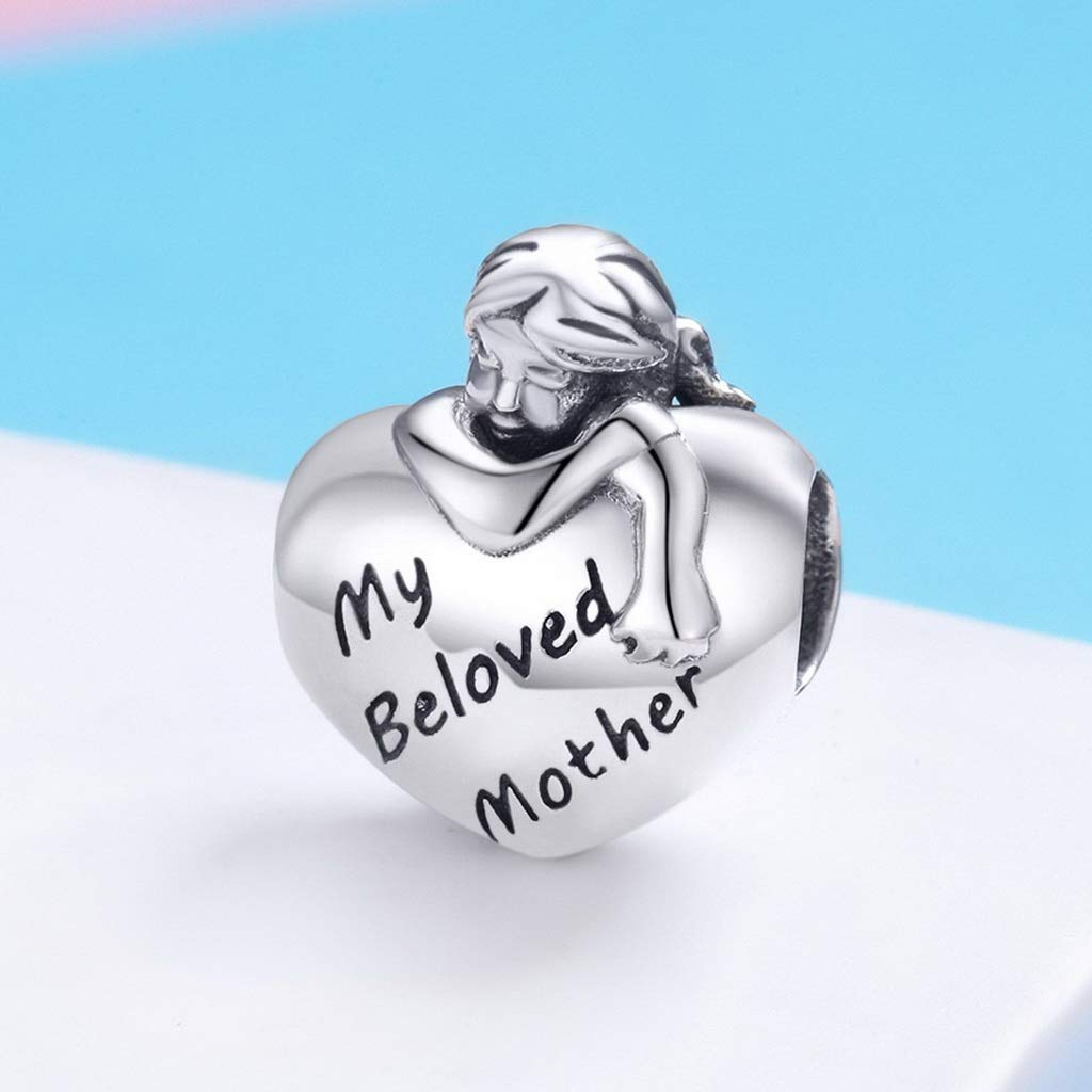 PAHALA 925 Strling Silver My Beloved Mother Baby Girl Charms