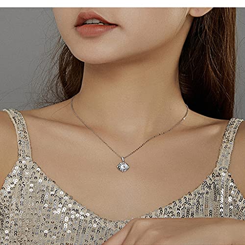 PAHALA 925 Sterling Silver Moon Stars Chain Crystals Necklace Pendant Wedding Necklace