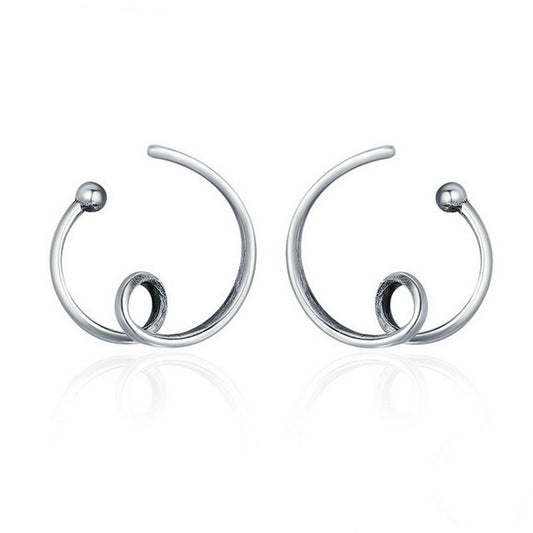 PAHALA 925 Sterling Silver Simple Line Party Wedding Stud Earrings