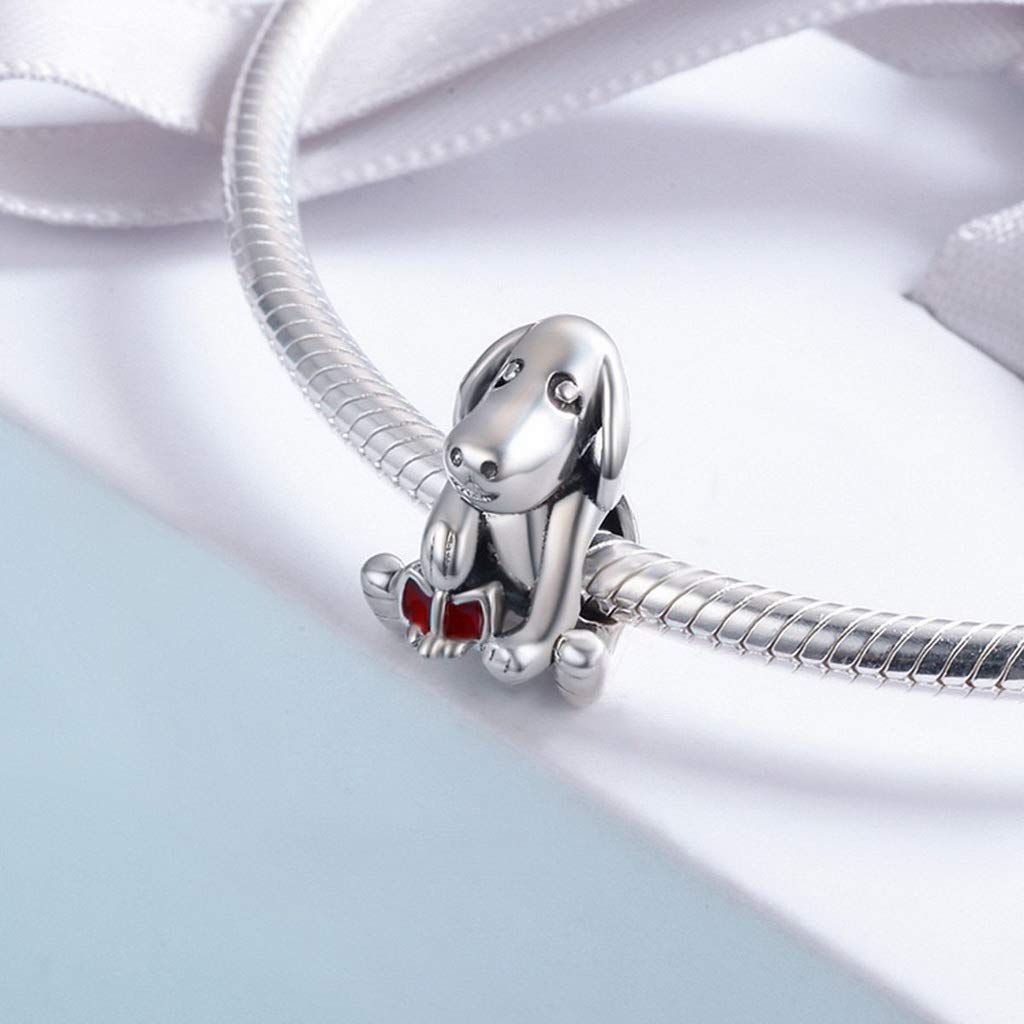 PAHALA 925 Strling Silver Dog Animal Doggy Crystal Charms
