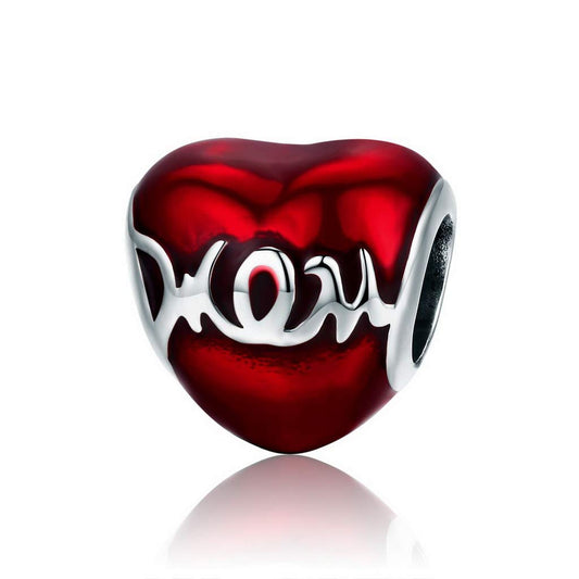 PAHALA 925 Strling Silver Mom Gentle Hand Enamel Charms