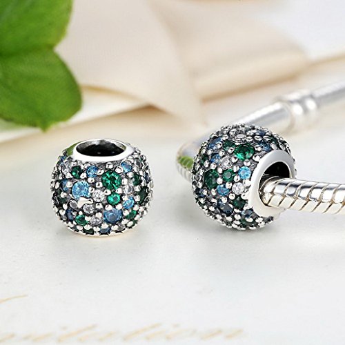 PAHALA 925 Strling Silver Mixed Colorful Crystals Bead Charm