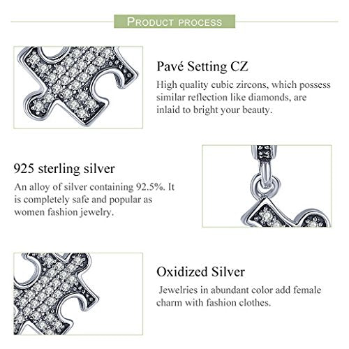 PAHALA 925 Sterling Silver Puzzle with Crystals Charm Bead