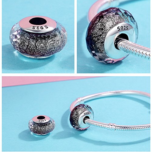 PAHALA 925 Sterling Silver 16 Styles Colorful Murano Glass Beads Charms