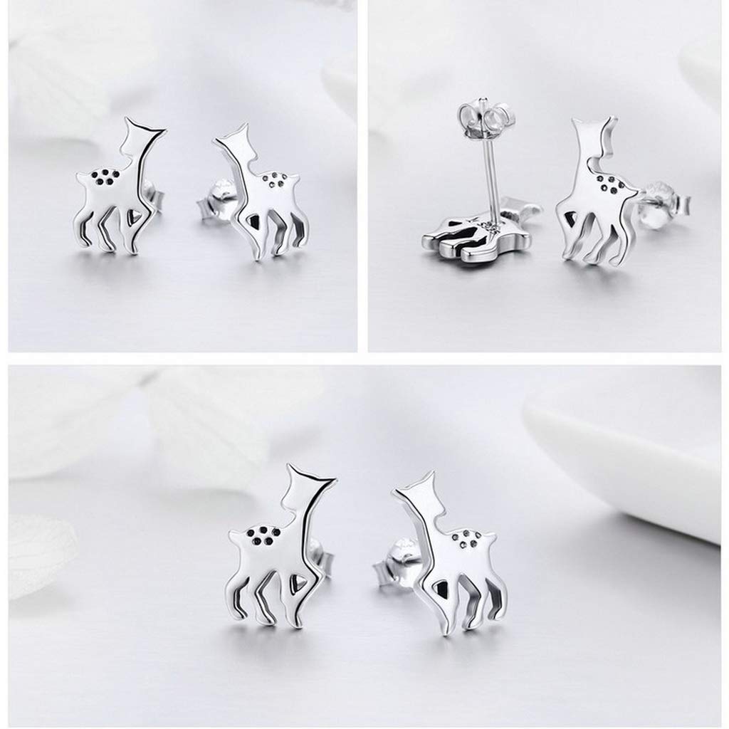 PAHALA 925 Sterling Silver Elf Deer Crystals Stud Earrings