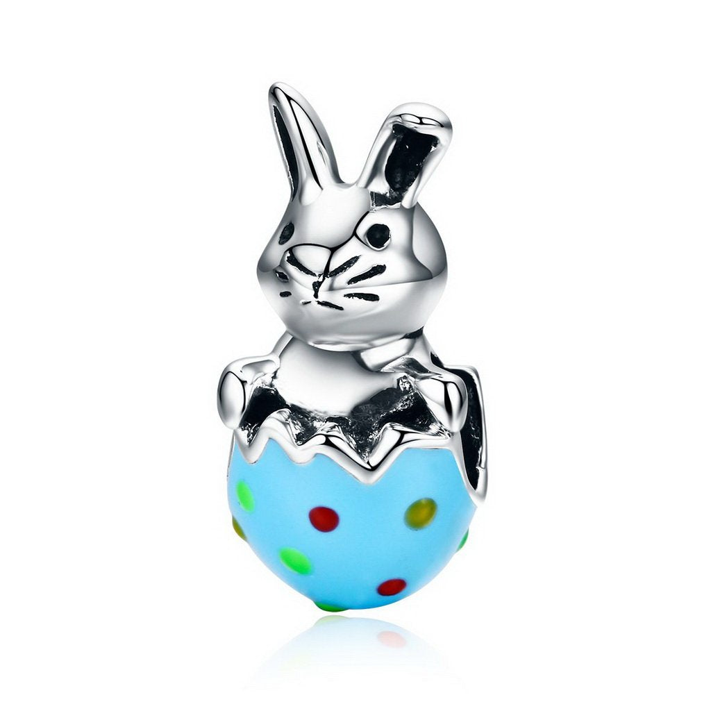 PAHALA 925 Sterling Silver Colorful Enamel Rabbit Charm Bead