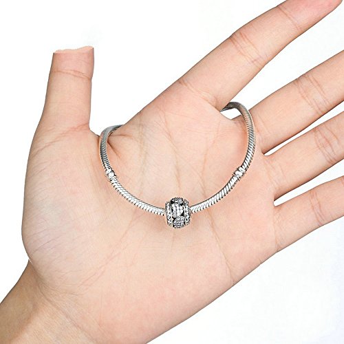 PAHALA 925 Strling Silver Heart with Crystals Charms Pendant Fit Bracelets Necklace