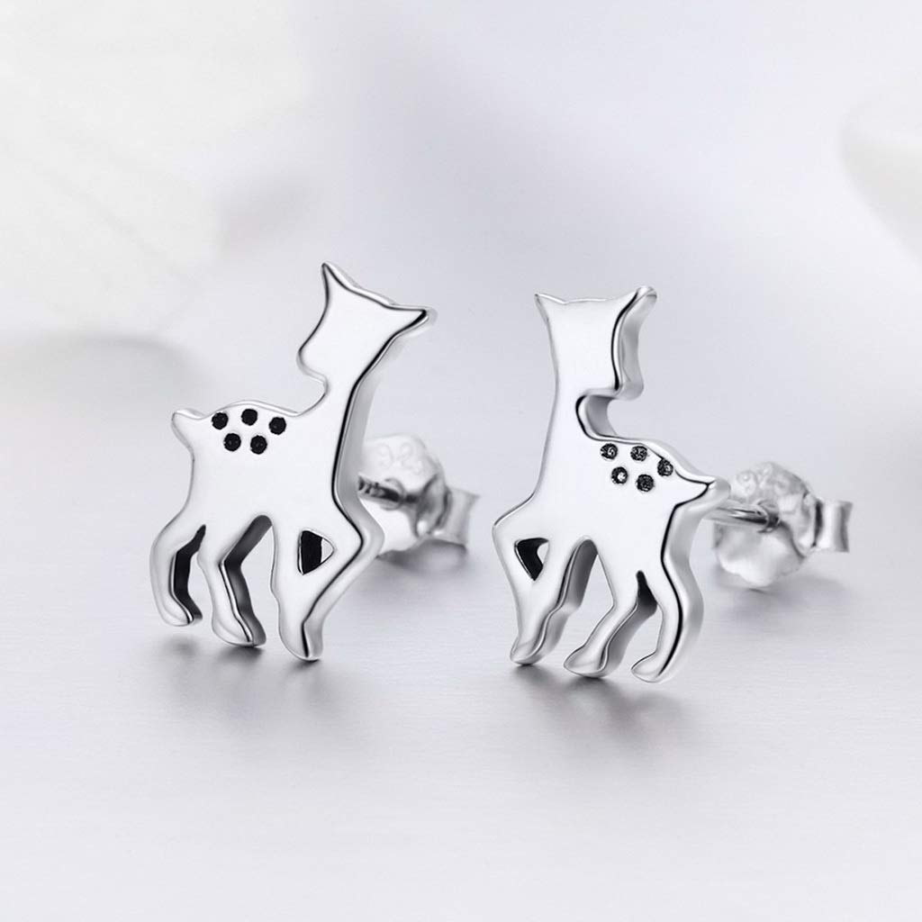 PAHALA 925 Sterling Silver Elf Deer Crystals Stud Earrings