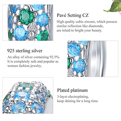PAHALA 925 Strling Silver Colorful Crystals Charm Bead