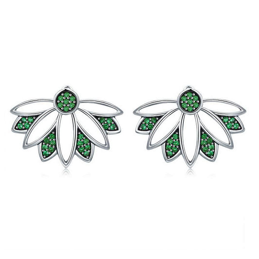PAHALA 925 Sterling Silver Tree Life With Crystals Stud Earrings