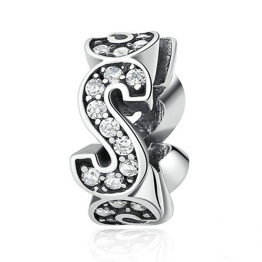 PAHALA 925 Strling Silver S Crystals Charms Pendant Fit Bracelets Necklace