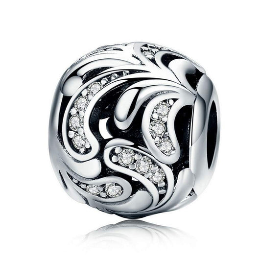 PAHALA 925 Strling Silver Blooming Flower Dazzling with Crystals Charm