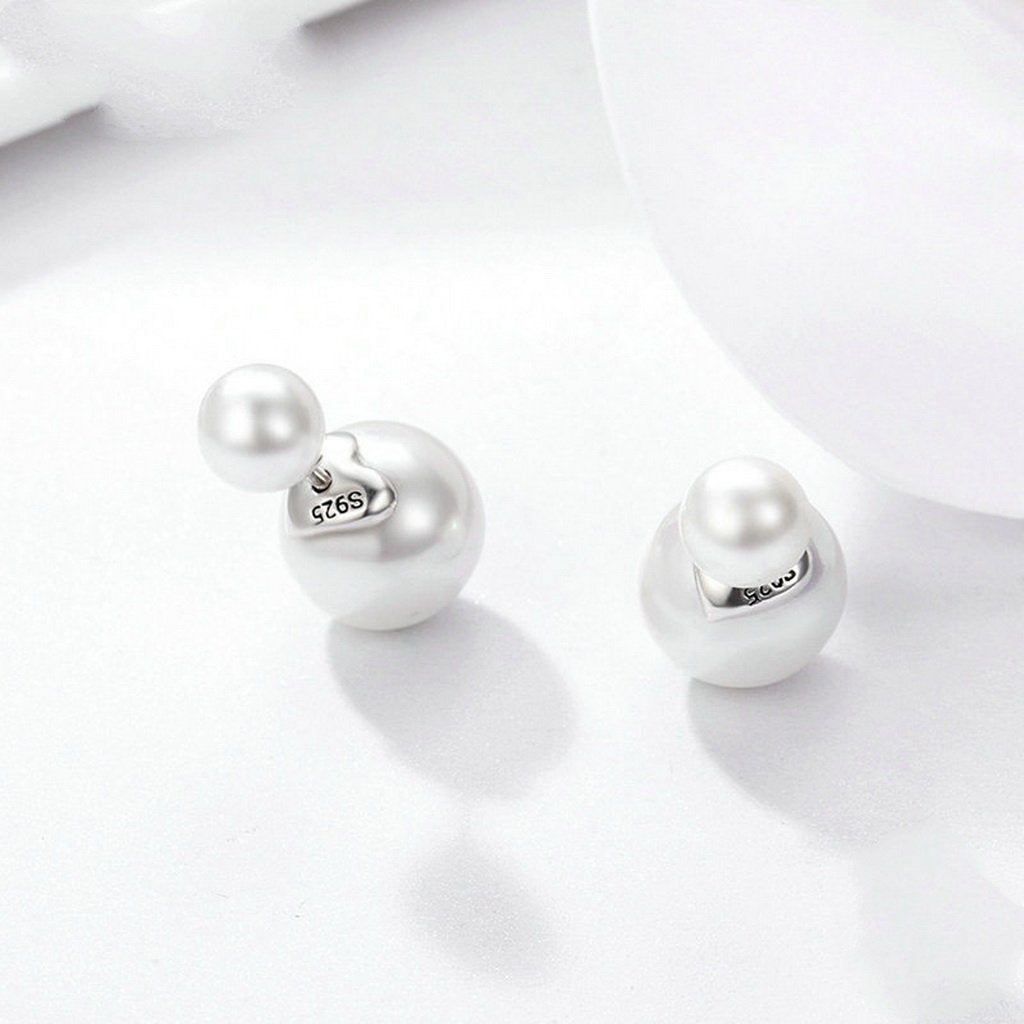 PAHALA 925 Sterling Pearl Party Wedding Stud Earrings