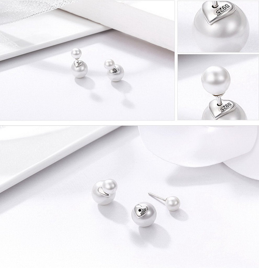 PAHALA 925 Sterling Pearl Party Wedding Stud Earrings
