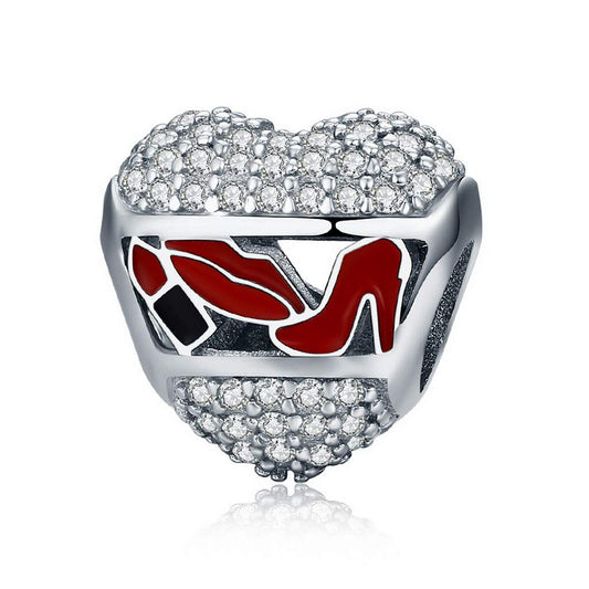 PAHALA 925 Strling Silver Cosmetic in Heart Crystal Charms
