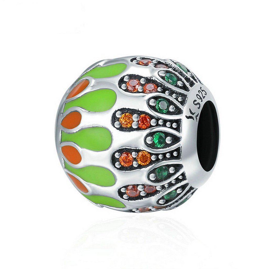 PAHALA 925 Sterling Silver Romantic Firework with Crystals Charm Bead