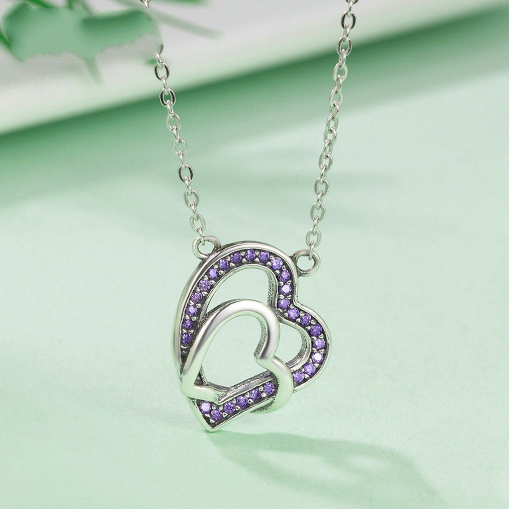 PAHALA 925 Sterling Silver Remember Me Heart with Crystals Pendant Necklace