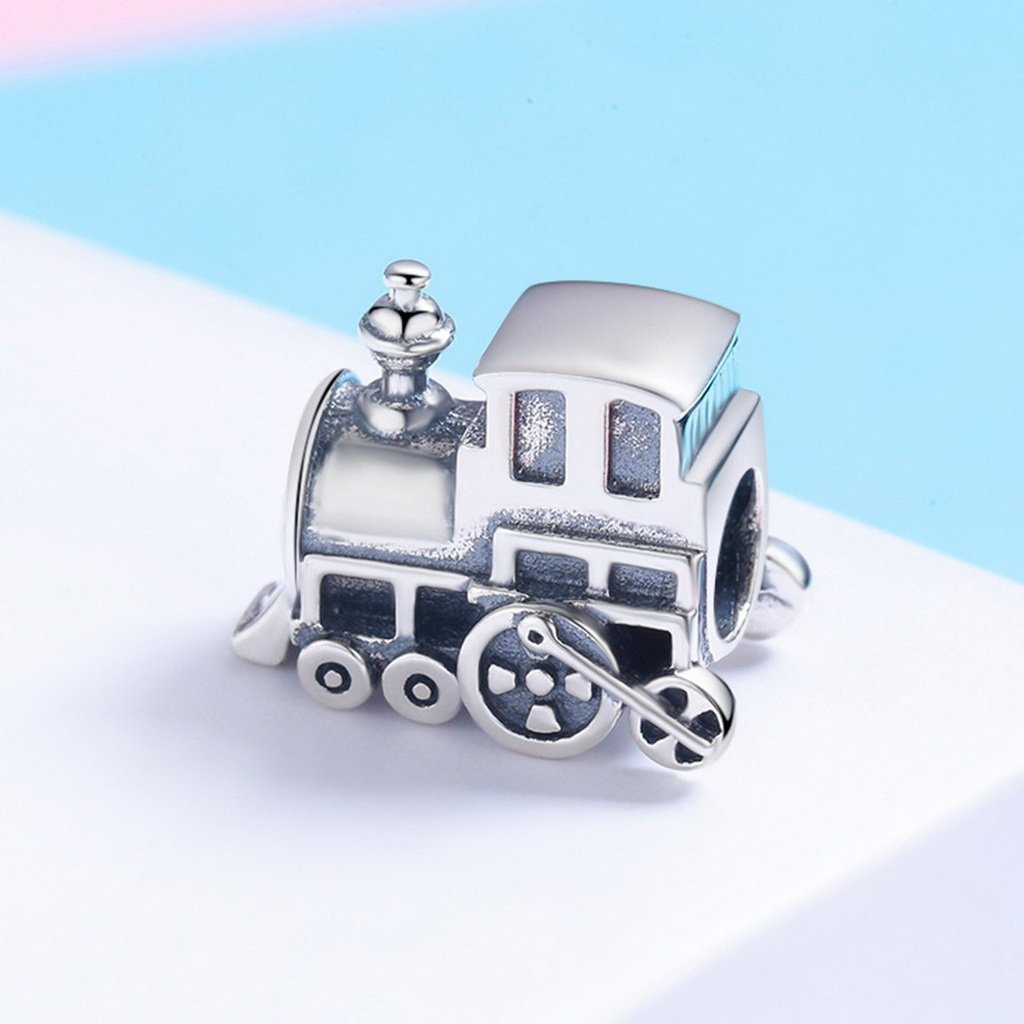 PAHALA 925 Sterling Silver Locomotive Train Charm Bead