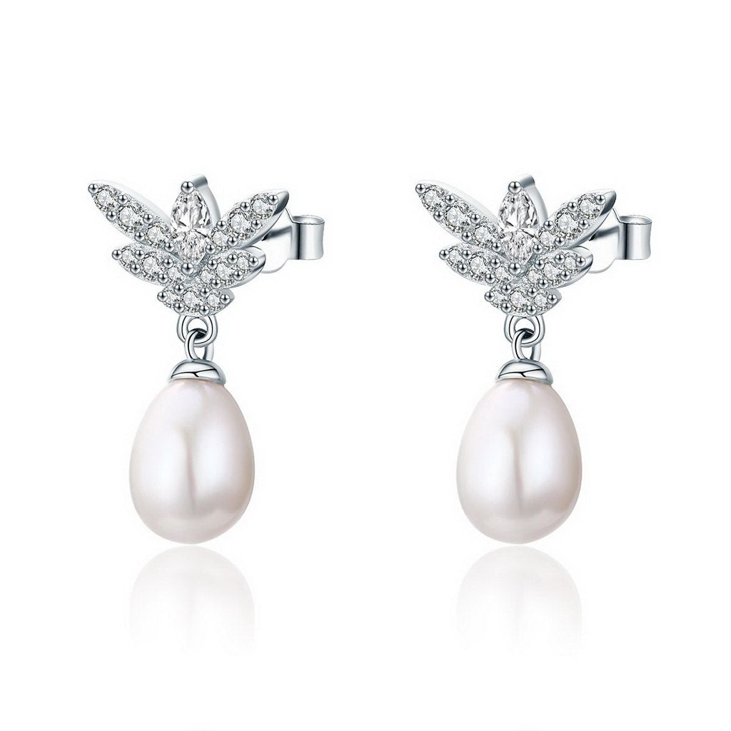 PAHALA 925 Sterling Silver Luminous Butterfly With Crystals Stud Earrings